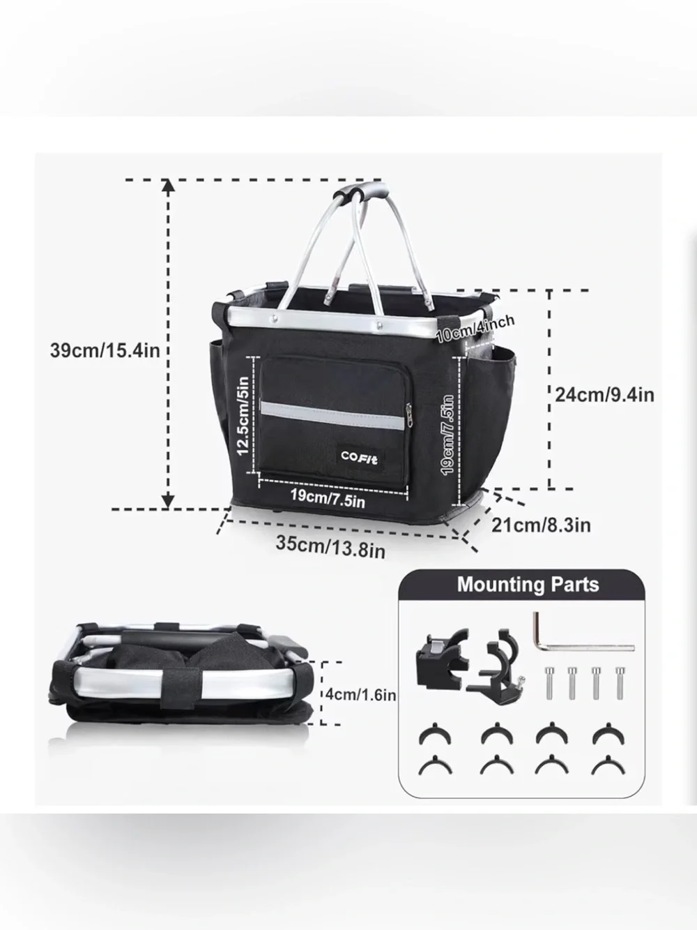 COFIT Detachable Bike Basket Front